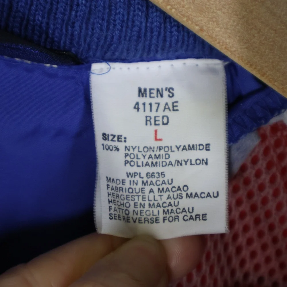 Vintage‎ 90s Woolrich Windbreaker Large Retro Colorblock Red Blue Nylon Coat